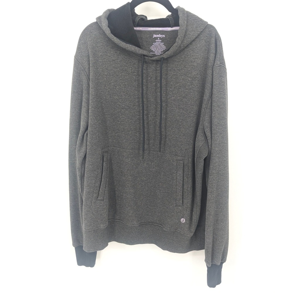 Jambys Chilling Hoodie Mens Charcoal Gray Small Oversize PJs Lounge Sweatshirt
